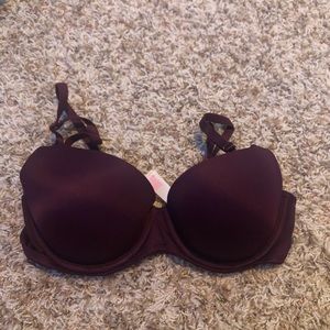 PINK lightly lined maroon bra